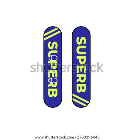Snowboard Design with text superb for print and illustration vector