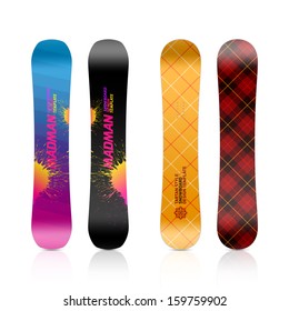 Snowboard design. Vector.