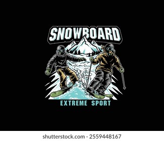 Snowboard fest sport extreme illustration