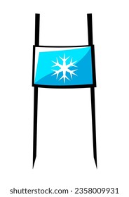 Snowboard flag illustration. Winter sport item or symbol.