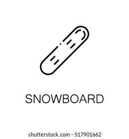 Snowboard flat icon. Single high quality outline symbol of sports for web design or mobile app. Thin line signs of snowboard for design logo, visit card, etc. Outline pictogram of snowboard