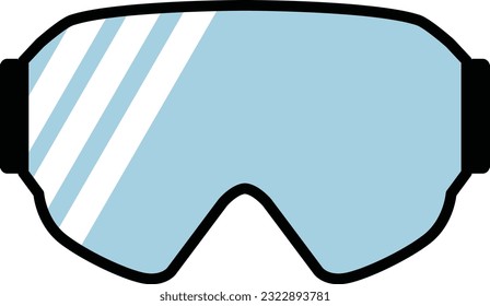 Snowboard goggles icon. Ski goggles sign. Snowboard protective mask symbol. flat style.