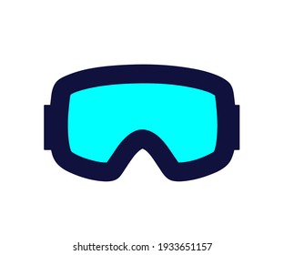 Snowboard goggles on a white background. Symbol. Vector illustration.