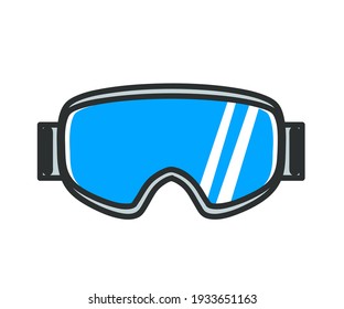 Snowboard goggles on a white background. Symbol. Vector illustration.