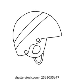 Snowboard helmet hand drawn vector sketch