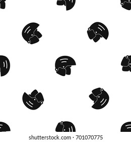 Snowboard helmets pattern repeat seamless in black color for any design. Vector geometric illustration