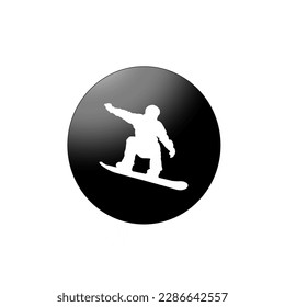 Snowboard icon black and white 