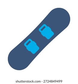 Icono de snowboard diseño de Vector plano azul símbolo de deporte de invierno equipo de tabla de nieve signo de elemento gráfico de Ocio activo