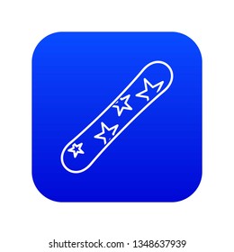 Snowboard icon digital blue for any design isolated on white vector illustration