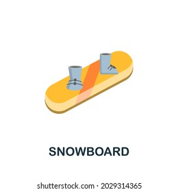 Snowboard icon. Flat sign element from extreme sport collection. Creative Snowboard icon for web design, templates, infographics and more