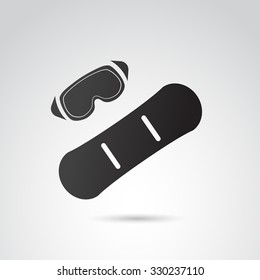 Snowboard icon isolated on white background. Vector art.