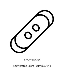 snowboard icon. Line Art Style Design Isolated On White Background