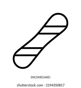 snowboard icon. Line Art Style Design Isolated On White Background