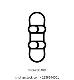 snowboard icon. Line Art Style Design Isolated On White Background