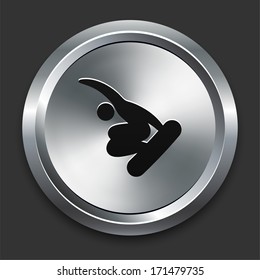 Snowboard Icon on Metallic Button Collection