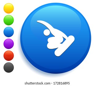 Snowboard Icon on Round Button Collection