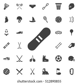 Snowboard icon on the white background. Sport set of icons