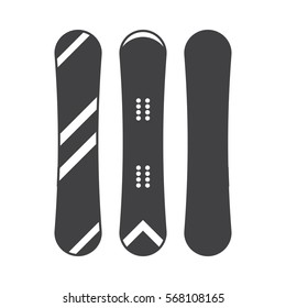 Icono de Snowboard en el diseño de contorno. Ilustración de silueta vectorial de cubierta de tableros de nieve.