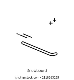 snowboard icon. Outline style icon design isolated on white background