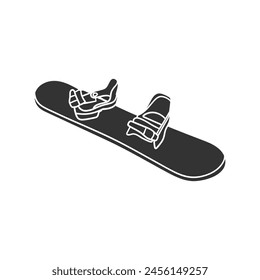 Snowboard Icon Silhouette Illustration. Snowboarding Vector Graphic Pictogram Symbol Clip Art. Doodle Sketch Black Sign.