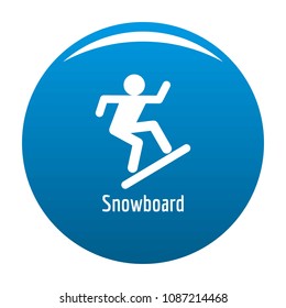 Snowboard icon. Simple illustration of snowboard vector icon for any design blue