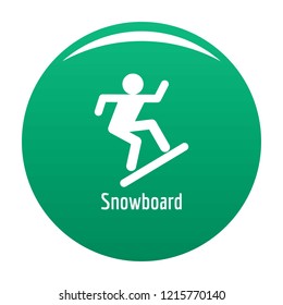 Snowboard icon. Simple illustration of snowboard vector icon for any design green