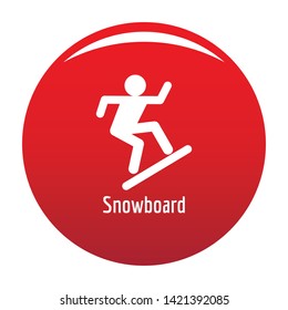 Snowboard icon. Simple illustration of snowboard vector icon for any design red