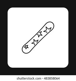 Snowboard icon in simple style isolated on white background. Sport symbol vector illustration