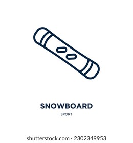 snowboard icon from sport collection. Thin linear snowboard, snowboarding, winter outline icon isolated on white background. Line vector snowboard sign, symbol for web and mobile