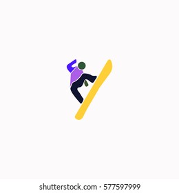 Snowboard  icon Vector design. Colored illustration.