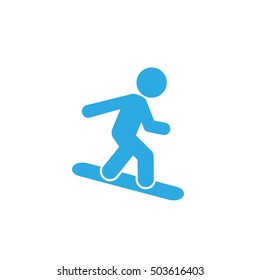 snowboard icon vector EPS 10, abstract sign flat design,  illustration modern isolated badge for website or app - stock info graphics