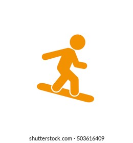 snowboard icon vector EPS 10, abstract sign flat design,  illustration modern isolated badge for website or app - stock info graphics