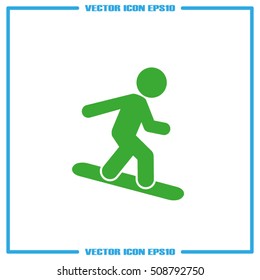 snowboard icon vector EPS 10, abstract sign flat design,  illustration modern isolated badge for website or app - stock info graphics