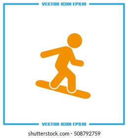 snowboard icon vector EPS 10, abstract sign flat design,  illustration modern isolated badge for website or app - stock info graphics