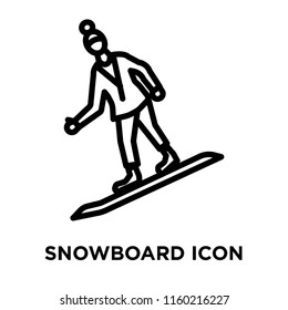 Snowboard icon vector isolated on white background, Snowboard transparent sign , linear symbol and stroke design elements in outline style