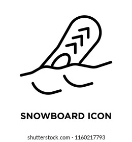 Snowboard icon vector isolated on white background, Snowboard transparent sign , linear symbol and stroke design elements in outline style