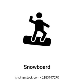 Snowboard icon vector isolated on white background, logo concept of Snowboard sign on transparent background, filled black symbol