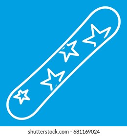 Snowboard icon white isolated on blue background vector illustration