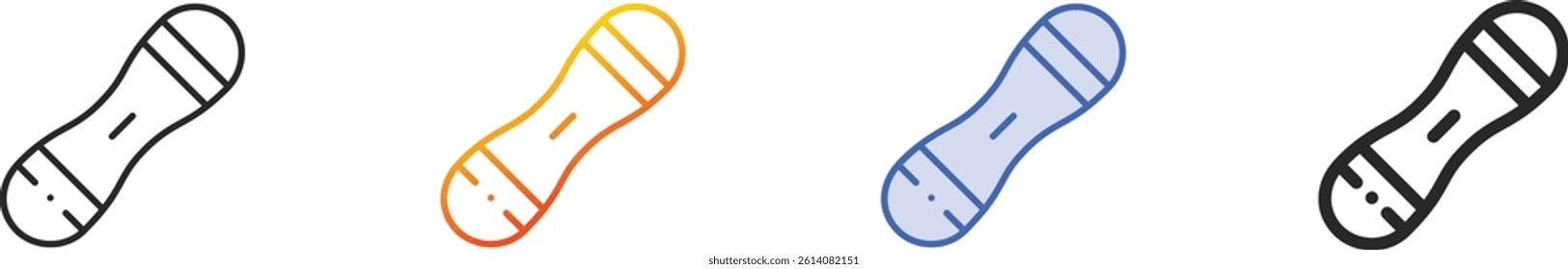 snowboard icon.Thin Linear, Gradient, Blue Stroke and bold Style Design Isolated On White Background