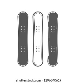 Snowboard isolated on white background. Vector illustration
