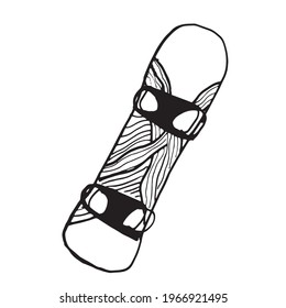 Snowboard. Isolated on a white background, vector. Print for greeting cards and greetings.