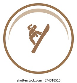 Snowboard jump vector icon