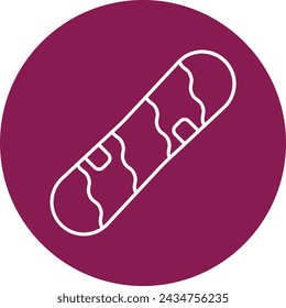Diseño De Iconos De Círculo De Línea De Snowboard Para Uso Personal Y Comercial.