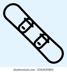 Snowboard line icon. Board for winter snow activity. Sport vector design concept, outline style pictogram on white use for and app. Eps 10.