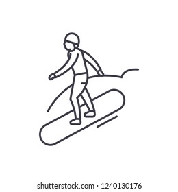 Snowboard line icon concept. Snowboard vector linear illustration, symbol, sign