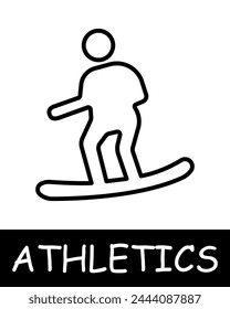 Snowboard line icon. Mountains, danger, extreme, athletics, sports, running, gymnastics, competitions, jumping, muscles, game, man, strength, health. Vector line icon for business and advertising