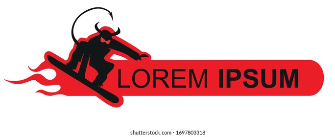 Snowboard logo symbol.Snowboarding vector emblem