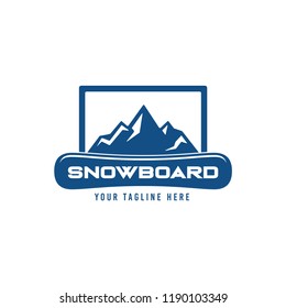Snowboard logo, vector illustration, emblem design on white background. Snowboarding extreme logo and label templates. Winter snowboard sport store badge. Emblem and icon. Mountain Adventure insignia,