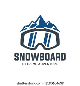 Snowboard logo, vector illustration, emblem design on white background. Snowboarding extreme logo and label templates. Winter snowboard sport store badge. Emblem and icon. Mountain Adventure insignia,