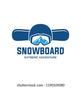 Snowboard logo, vector illustration, emblem design on white background. Snowboarding extreme logo and label templates. Winter snowboard sport store badge. Emblem and icon. Mountain Adventure insignia,